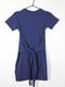 Сукня-футболка синя з відлітним поясом-зав’язкою | 6699414 | фото 4