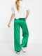 Зелені штани з легкої атласної тканини на резинці | 6699468 | фото 2