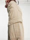 Штани прямого крою пісочного кольору з накладними кишенями | 6699579 | фото 3