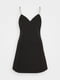 Сукня-міні А-силуету чорна з бретелями-ланцюжками | 6699615