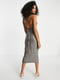 Сіра плісирована облягаюча сукня зі шнурівкою на відкритій спинці | 6699632 | фото 4