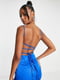 Синя сукня в білизняному стилі зі шнурівкою на спинці | 6699648 | фото 3