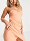Помаранчева сукня-бюстьє із “запахом”, прикрашена зборками | 6699753 | фото 2