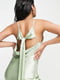 Атласна сукня-комбінація із зав'язками на спині | 6699833 | фото 3
