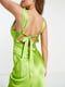 Спокуслива салатова сукня-максі з відкритою спинкою | 6699842 | фото 2