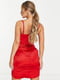 Приталена червона сукня-міні за зборками на ліфі | 6699846 | фото 4