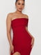 Приталена червона сукня на одне плече з вирізом на ніжці | 6699849 | фото 4