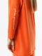 Помаранчевий спортивний костюм з двонитки з асиметричним світшотом та написами | 6699865 | фото 2