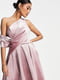 Рожева сукня-міді на одне плече, прикрашена складками | 6699885 | фото 3