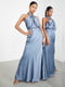 Синя сукня-максі з американською проймою | 6700095 | фото 4