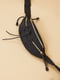 Чорна сумка-бананка з декоративною шнурівкою | 6700128 | фото 3