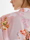 Короткий рожевий халат з поясом в квітковий принт | 6700260 | фото 4