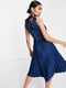 Сукня синя з вільною плісированою спідницею та зав’язкою на спинці | 6700275 | фото 2