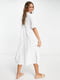 Платье-миди А-силуэта белое с вышивкой | 6700302 | фото 3