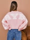 Рожевий укорочений светр з принтом | 6700316 | фото 2