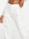 Білі штани прямого крою з накладними кишенями | 6700339 | фото 3