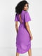 Приталена фіолетова сукня з асиметричною спідницею "на запах" | 6700340 | фото 3