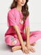 Піжама рожева в принт: футболка та легінси | 6700431 | фото 2