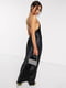 Довга чорна сукня зі шнурівкою на відкритій спинці | 6700470 | фото 2