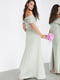 Сукня-максі кольору хакі з розрізом та відкритими плечима | 6700516 | фото 5