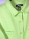Сорочка з деніму салатового кольору з накладними кишенями та нашивкою | 6700527 | фото 2