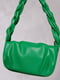 Фактурна сумка з короткою ручкою зеленого кольору | 6700551 | фото 2