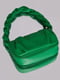 Фактурна сумка з короткою ручкою зеленого кольору | 6700551 | фото 3