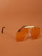 Сонцезахисні окуляри помаранчевого кольору із золотистою оправою | 6700568 | фото 3