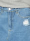 Світло-синя джинсова міні-спідниця з потертостями | 6700590 | фото 2