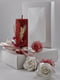 Подарунковий набір: свічка ручної роботи та мильні троянди | 6703517