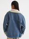 Джинсова блакитна куртка з теплим коміром | 6705048 | фото 2