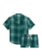 Зелена піжама: сорочка та шорти в клітинку | 6705068 | фото 2