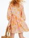Сукня з V-подібним вирізом оранжева в квітковий принт | 6705098 | фото 3