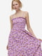 Сукня фіолетова з принтом зі зборками на резинці | 6705137 | фото 2