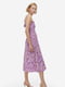 Сукня фіолетова з принтом зі зборками на резинці | 6705137 | фото 3