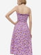 Сукня фіолетова з принтом зі зборками на резинці | 6705137 | фото 4