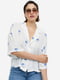 Сорочка oversize біла з принтом з короткими рукавами | 6705150 | фото 2