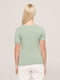 Базова футболка фісташкового кольору преміальної якості V-neck EL | 6704264 | фото 4