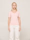 Базова рожева меланж футболка преміальної якості V-neck EL | 6704305