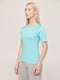 Базова блакитна футболка преміальної якості Pima Raglan Tee | 6704350 | фото 3