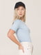 Базова блакитна футболка преміальної якості Pima Raglan Tee | 6704352 | фото 5