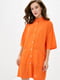 Помаранчева сукня-сорочка з коміром-стійкою | 6705536 | фото 2