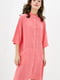 Персикова сукня-сорочка с коміром-стійкою | 6705537 | фото 2