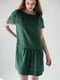 Зелена сукня з широкою оборкою та мереживом | 6705542 | фото 3