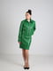 Шкіряний костюм зеленого кольору: курточка і спідниця | 6705848 | фото 4