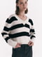 Пуловер у чорно-білу смужку | 6706548 | фото 4