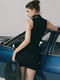 Чорна трикотажна сукня з чокером | 6706556 | фото 3