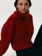 Червоний кроп-светр із високою горловиною | 6706682 | фото 3