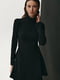 Чорна трикотажна сукня міні з довгим рукавом | 6706684 | фото 3