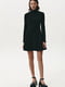 Чорна трикотажна сукня міні з довгим рукавом | 6706684 | фото 2
